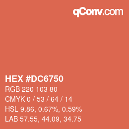 颜色代码: HEX #DC6750 | qconv.com