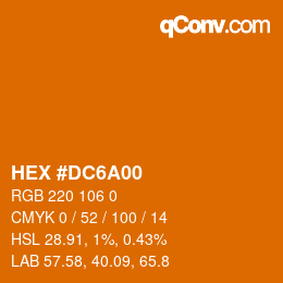 Color code: HEX #DC6A00 | qconv.com