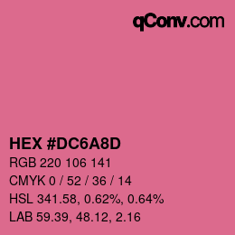颜色代码: HEX #DC6A8D | qconv.com