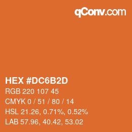 カラーコード: HEX #DC6B2D | qconv.com