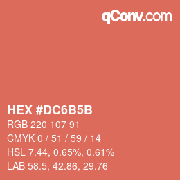 Farbcode: HEX #DC6B5B | qconv.com