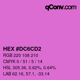 Color code: HEX #DC6CD2 | qconv.com