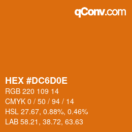 Color code: HEX #DC6D0E | qconv.com