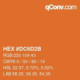 Color code: HEX #DC6D2B | qconv.com