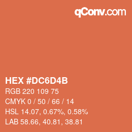 カラーコード: HEX #DC6D4B | qconv.com