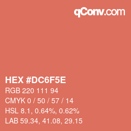 Farbcode: HEX #DC6F5E | qconv.com