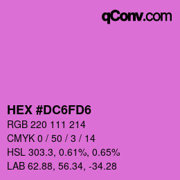 Color code: HEX #DC6FD6 | qconv.com