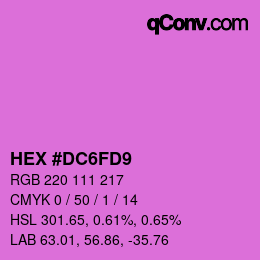 カラーコード: HEX #DC6FD9 | qconv.com