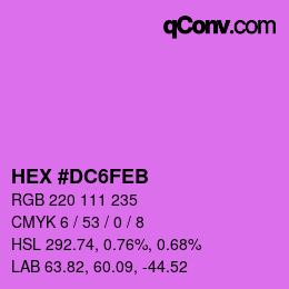 カラーコード: HEX #DC6FEB | qconv.com