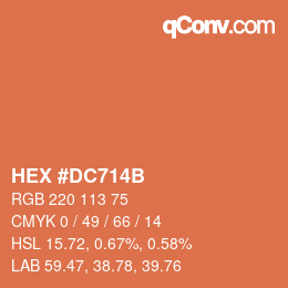 Color code: HEX #DC714B | qconv.com