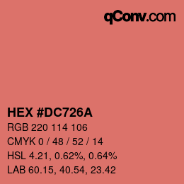カラーコード: HEX #DC726A | qconv.com