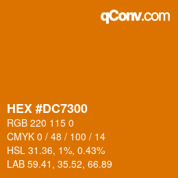 Color code: HEX #DC7300 | qconv.com