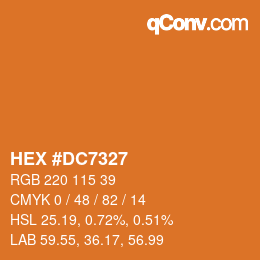 Color code: HEX #DC7327 | qconv.com
