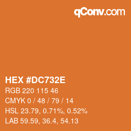 Farbcode: HEX #DC732E | qconv.com