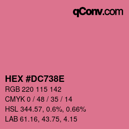 カラーコード: HEX #DC738E | qconv.com