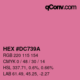 カラーコード: HEX #DC739A | qconv.com