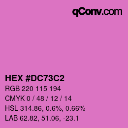 カラーコード: HEX #DC73C2 | qconv.com