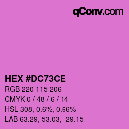 Color code: HEX #DC73CE | qconv.com