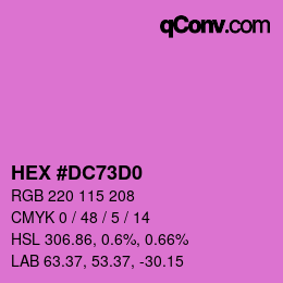 カラーコード: HEX #DC73D0 | qconv.com