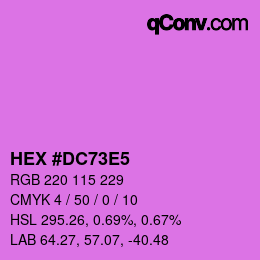 カラーコード: HEX #DC73E5 | qconv.com