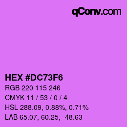 Color code: HEX #DC73F6 | qconv.com