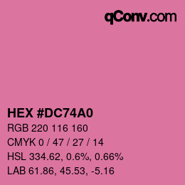 カラーコード: HEX #DC74A0 | qconv.com