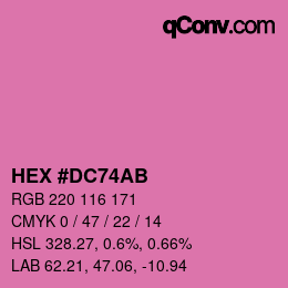 Color code: HEX #DC74AB | qconv.com