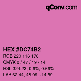 カラーコード: HEX #DC74B2 | qconv.com
