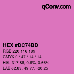 カラーコード: HEX #DC74BD | qconv.com