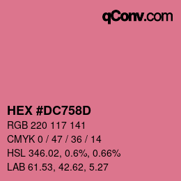 颜色代码: HEX #DC758D | qconv.com