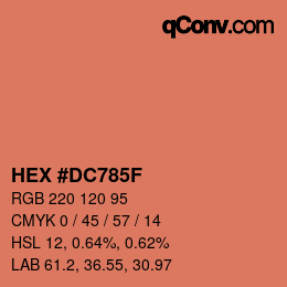 カラーコード: HEX #DC785F | qconv.com