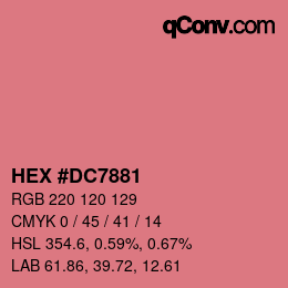 カラーコード: HEX #DC7881 | qconv.com
