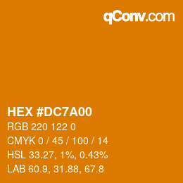 カラーコード: HEX #DC7A00 | qconv.com