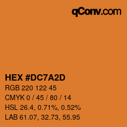 カラーコード: HEX #DC7A2D | qconv.com
