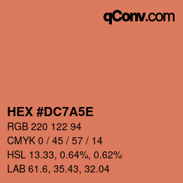 カラーコード: HEX #DC7A5E | qconv.com