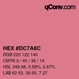 Farbcode: HEX #DC7A8C | qconv.com