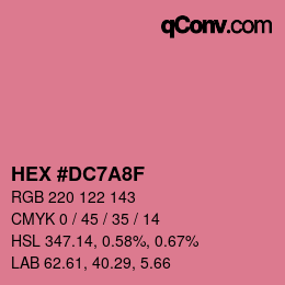 Color code: HEX #DC7A8F | qconv.com