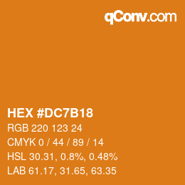 Color code: HEX #DC7B18 | qconv.com