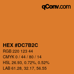 カラーコード: HEX #DC7B2C | qconv.com