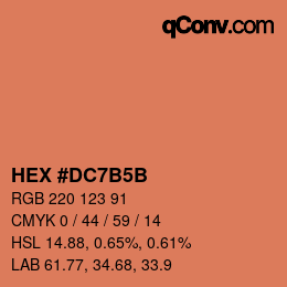 カラーコード: HEX #DC7B5B | qconv.com