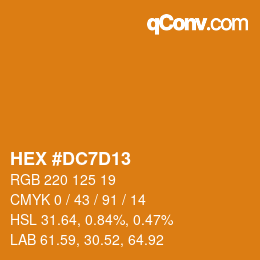 カラーコード: HEX #DC7D13 | qconv.com