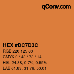 Color code: HEX #DC7D3C | qconv.com