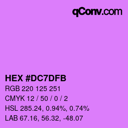 Farbcode: HEX #DC7DFB | qconv.com