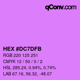 カラーコード: HEX #DC7DFB | qconv.com