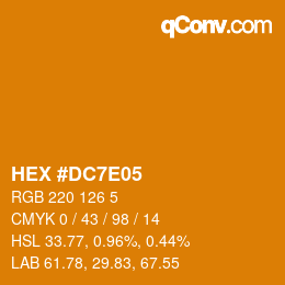 Color code: HEX #DC7E05 | qconv.com