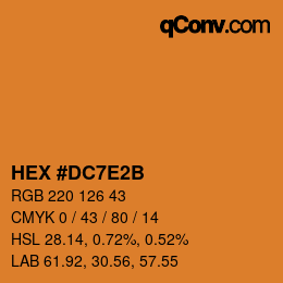 Farbcode: HEX #DC7E2B | qconv.com