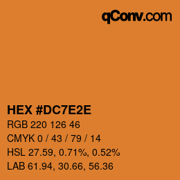Color code: HEX #DC7E2E | qconv.com