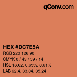 Color code: HEX #DC7E5A | qconv.com