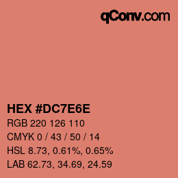 Color code: HEX #DC7E6E | qconv.com