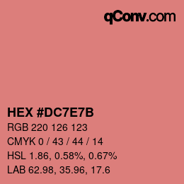Color code: HEX #DC7E7B | qconv.com